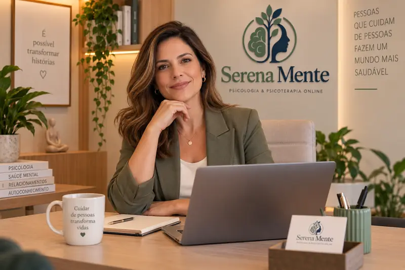 Profissional da Serena Mente no consultório, convite ao corpo clínico